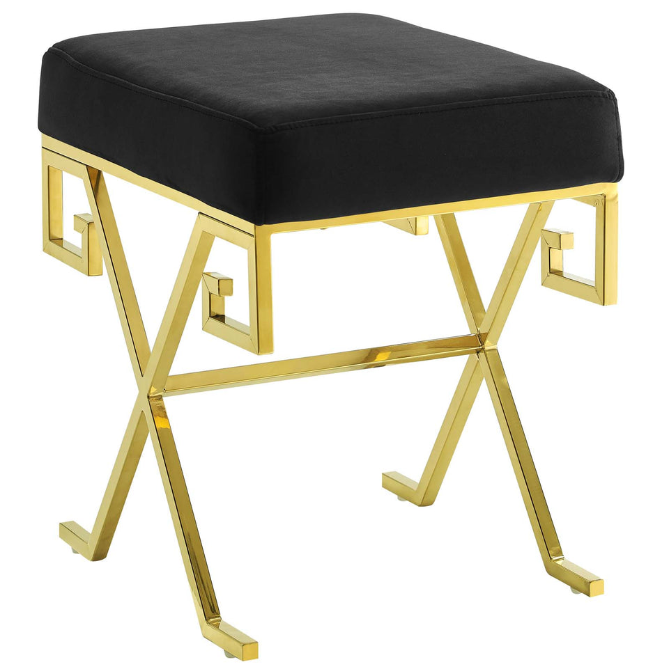 Twist Performance Velvet Bench in Gold.