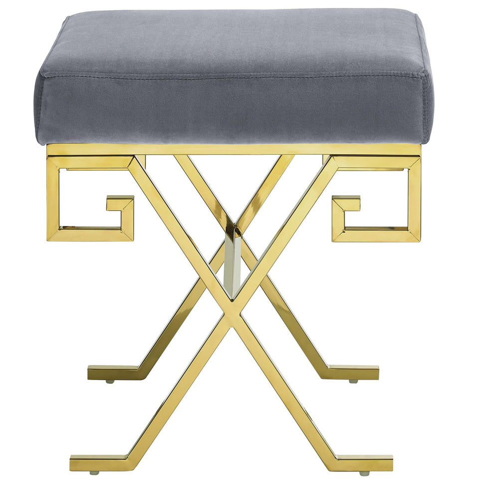 Twist Performance Velvet Bench in Gold.