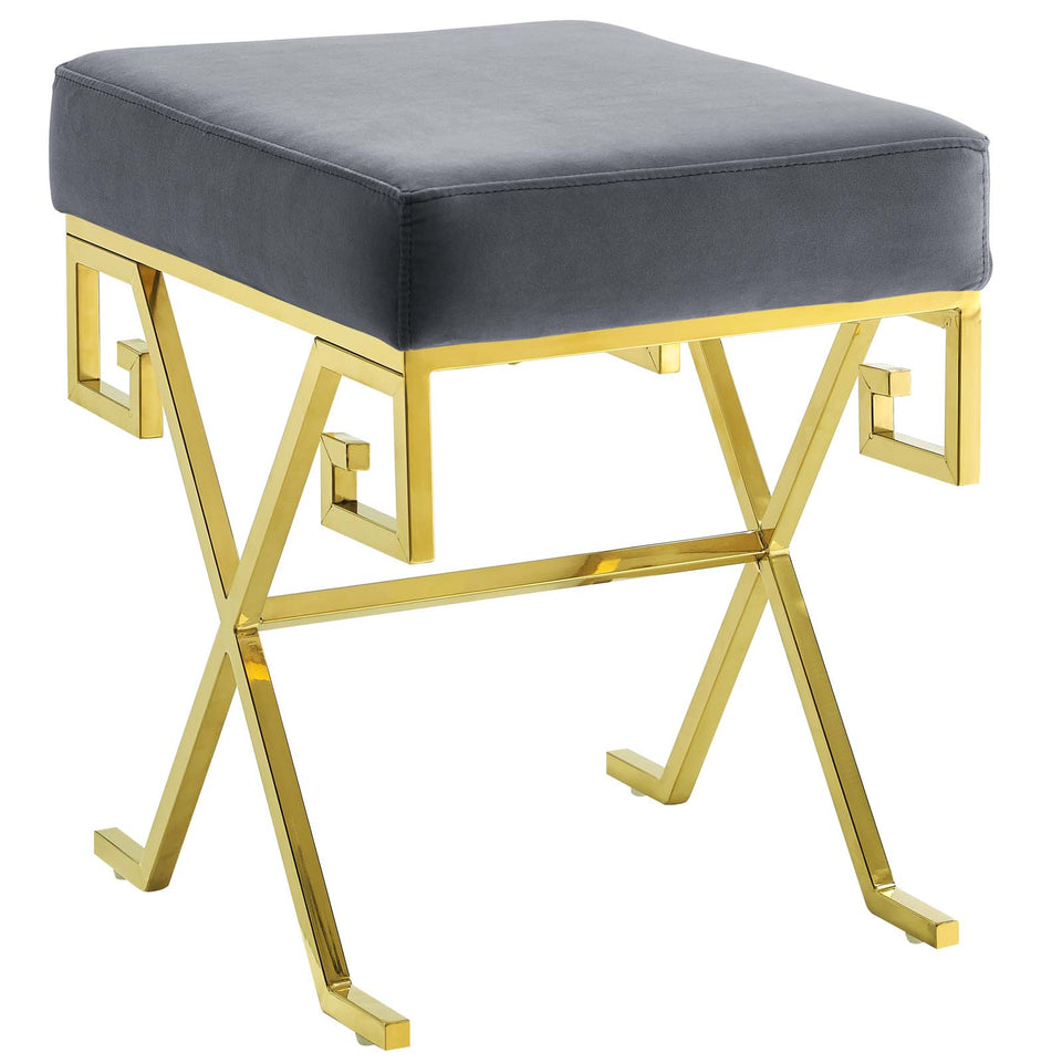 Twist Performance Velvet Bench in Gold.