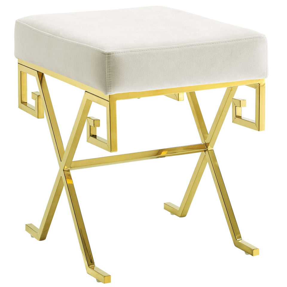 Twist Performance Velvet Bench in Gold.