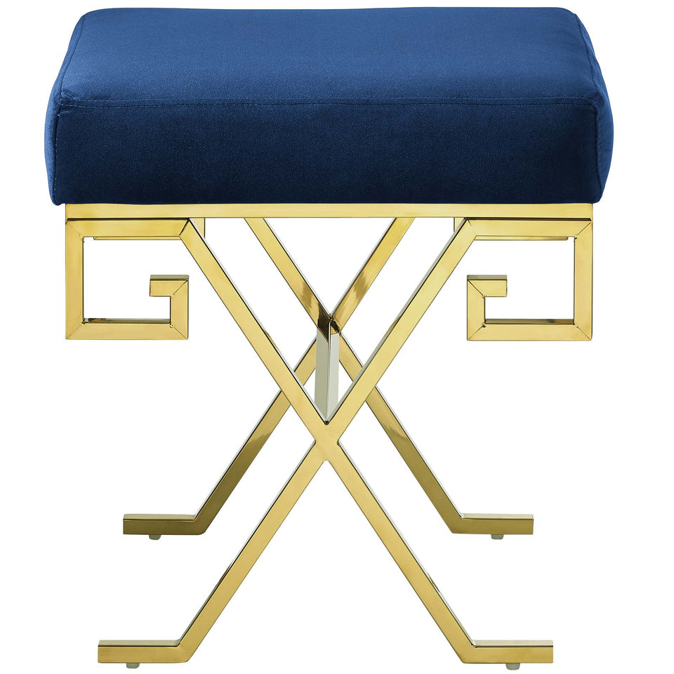 Twist Performance Velvet Bench in Gold.