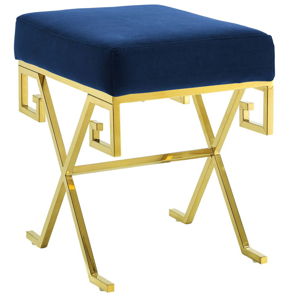 Twist Performance Velvet Bench in Gold.