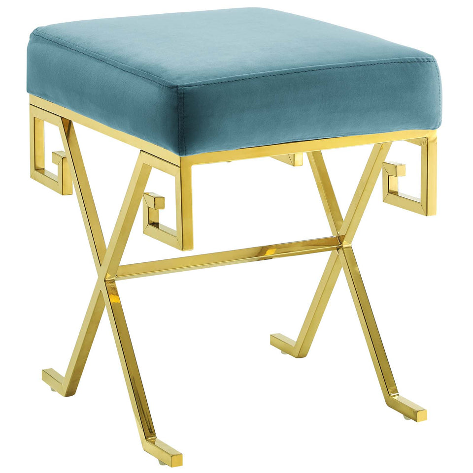 Twist Performance Velvet Bench in Gold.