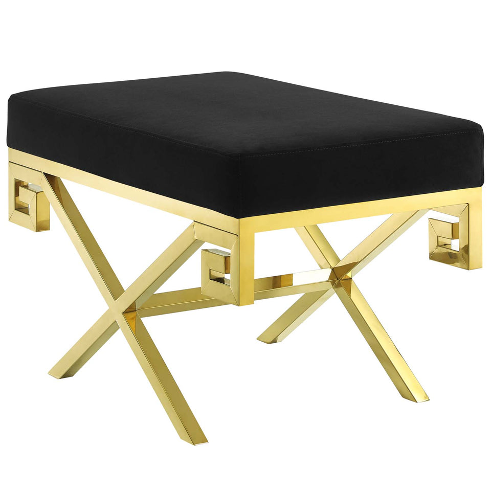 Rove Velvet Performance Velvet Bench in Gold.