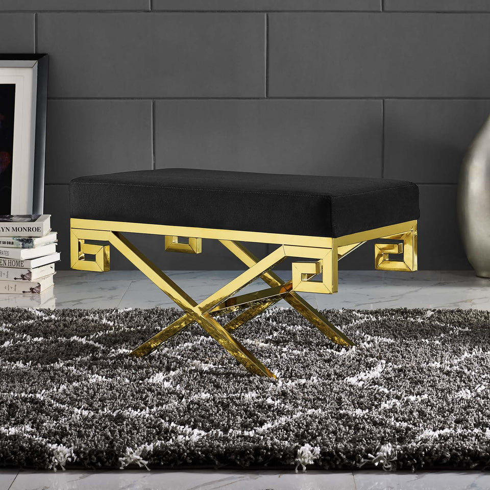 Rove Velvet Performance Velvet Bench in Gold.