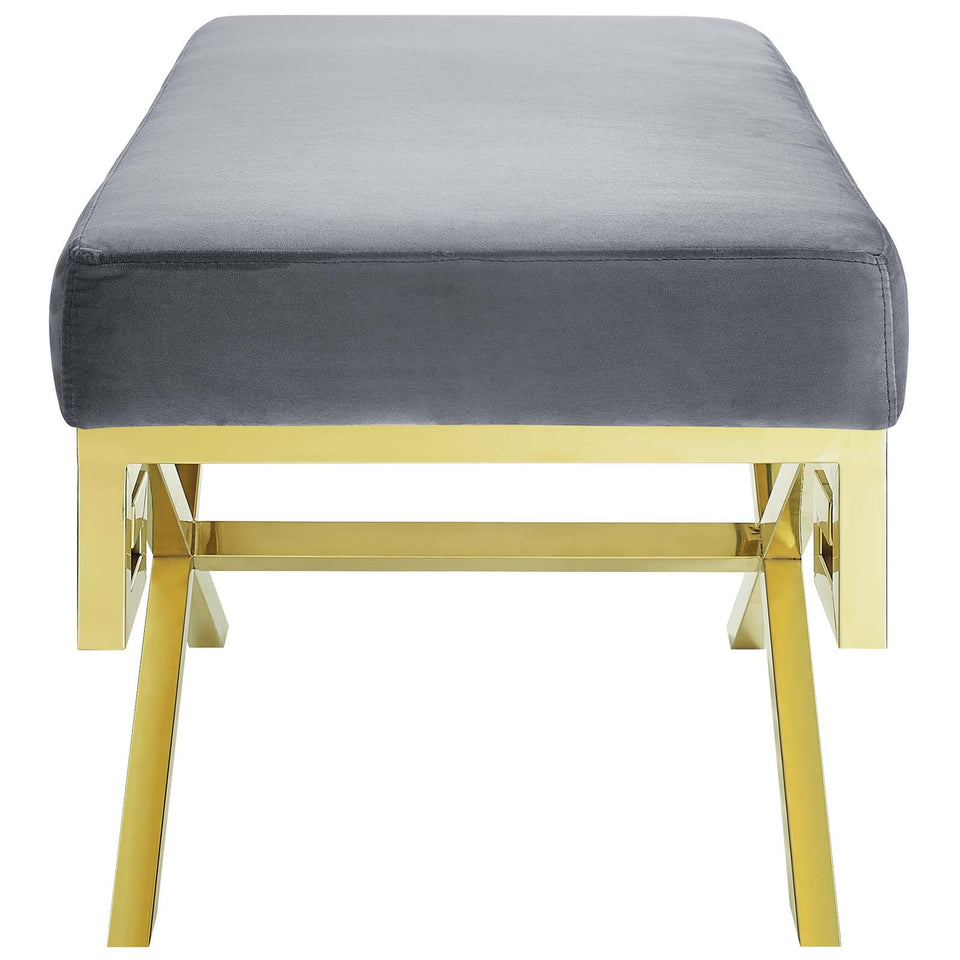 Rove Velvet Performance Velvet Bench in Gold.
