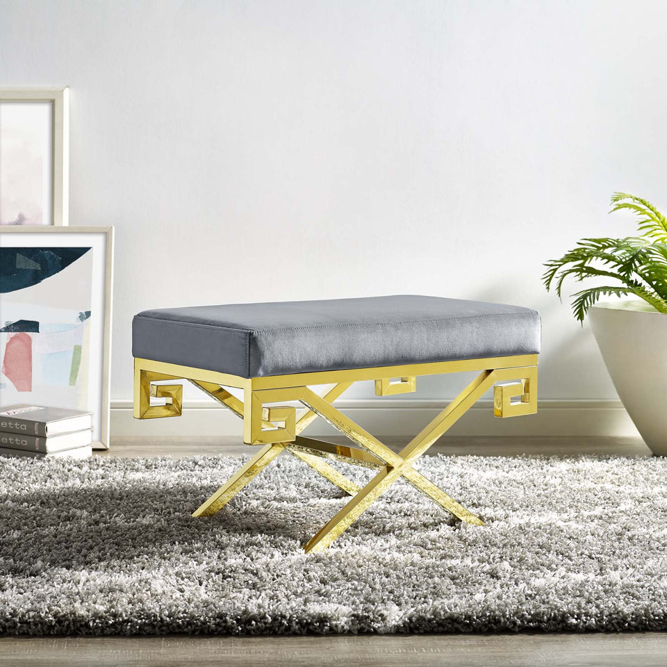 Rove Velvet Performance Velvet Bench in Gold.