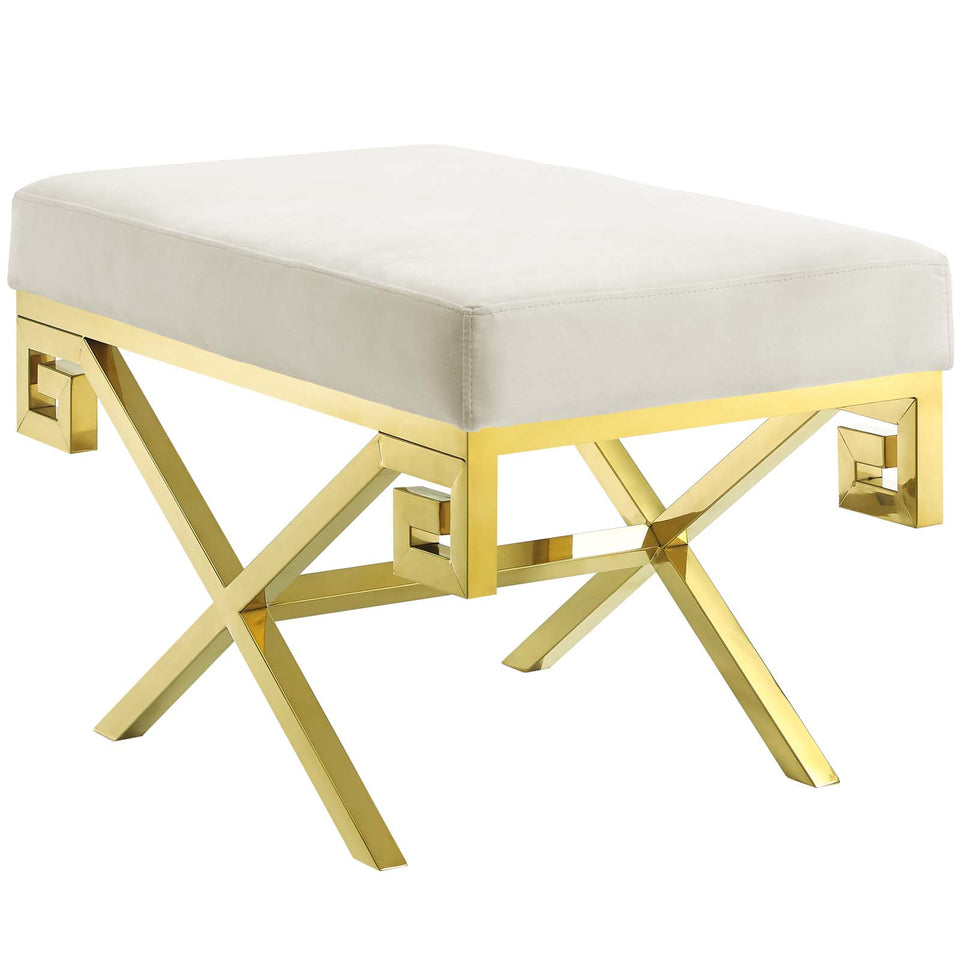 Rove Velvet Performance Velvet Bench in Gold.
