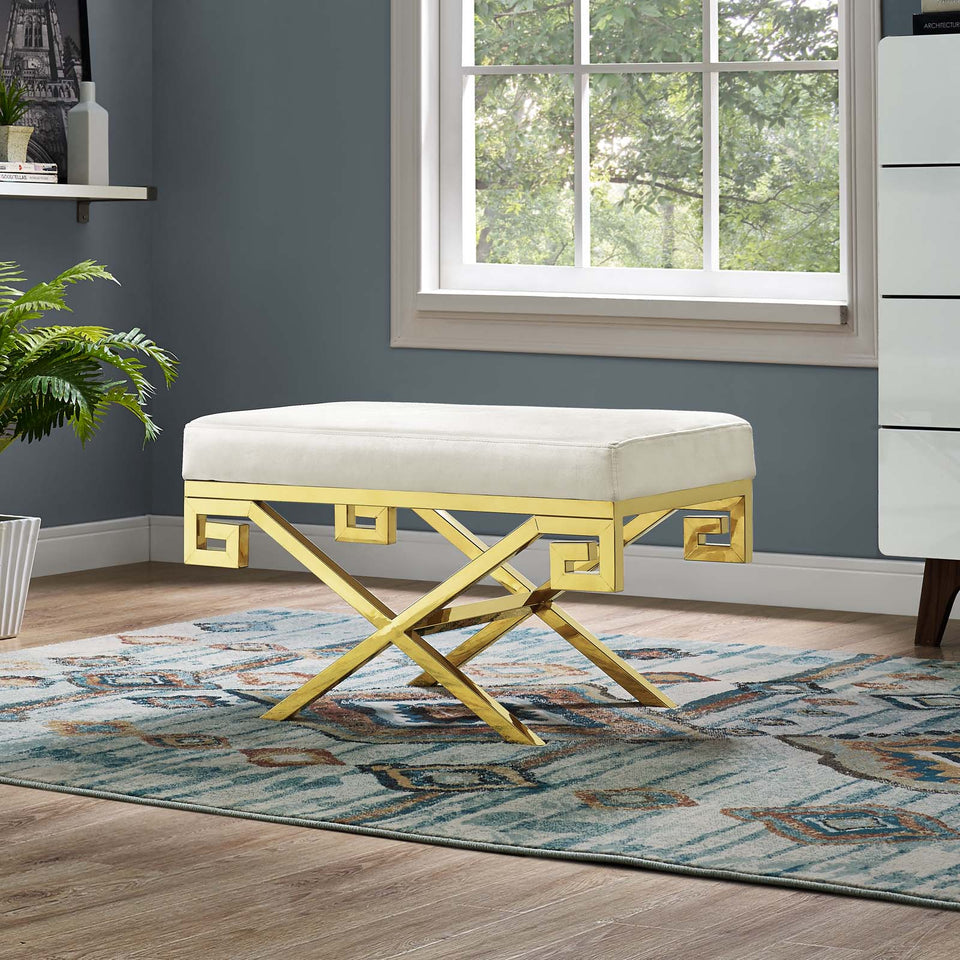 Rove Velvet Performance Velvet Bench in Gold.