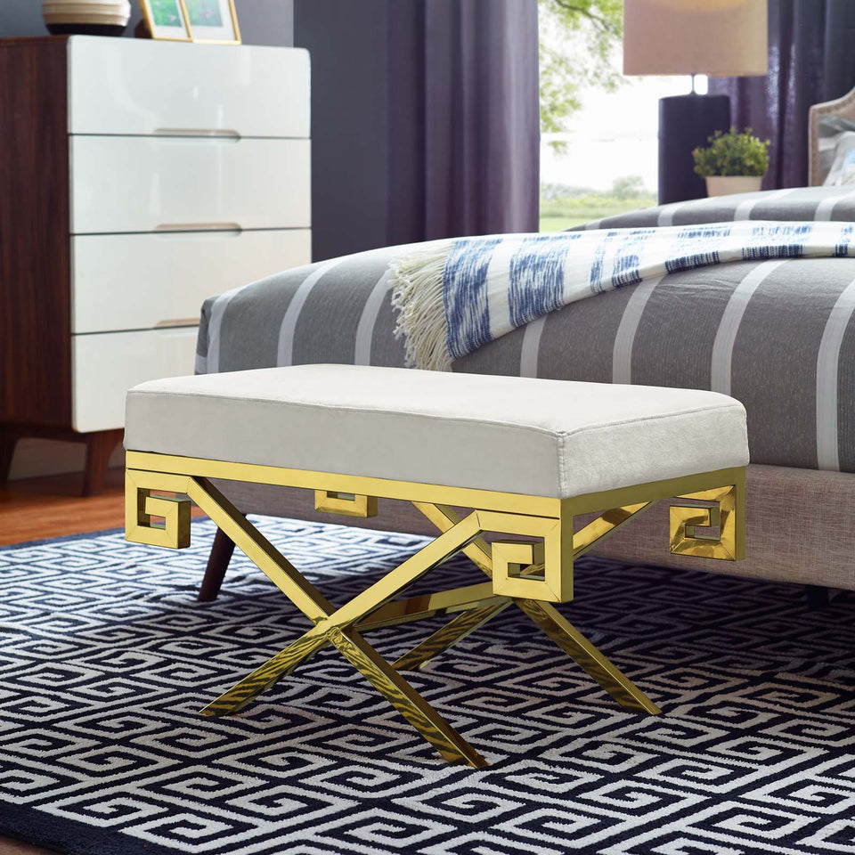 Rove Velvet Performance Velvet Bench in Gold.