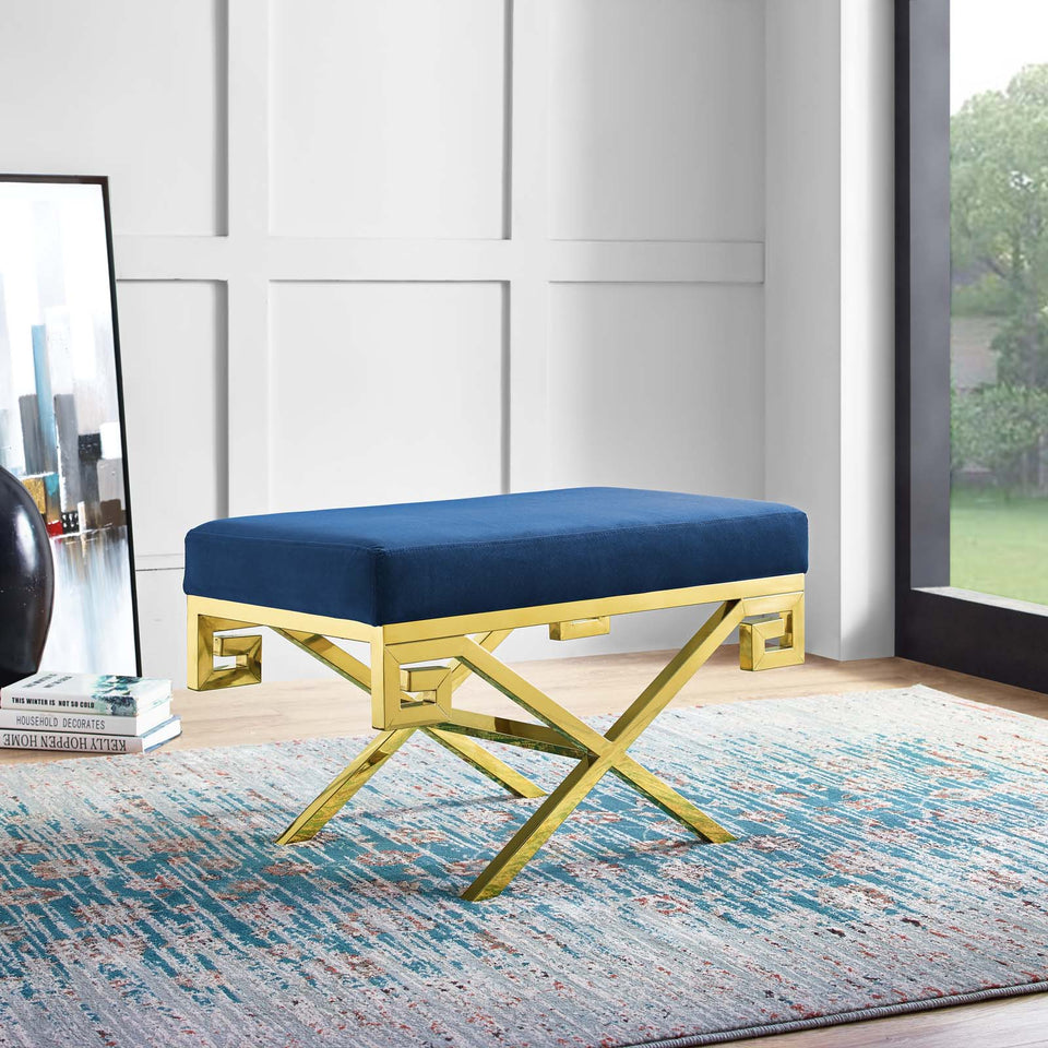 Rove Velvet Performance Velvet Bench in Gold.