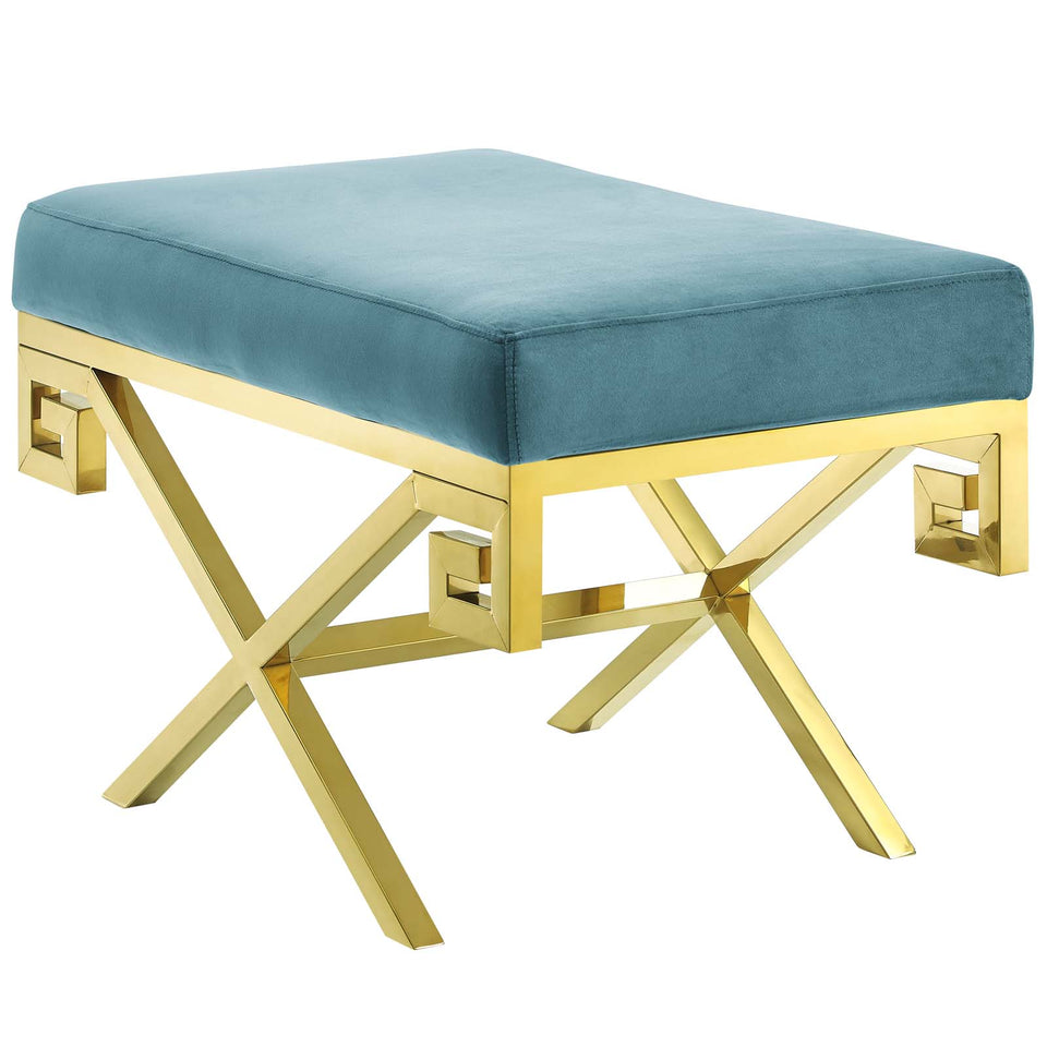 Rove Velvet Performance Velvet Bench in Gold.