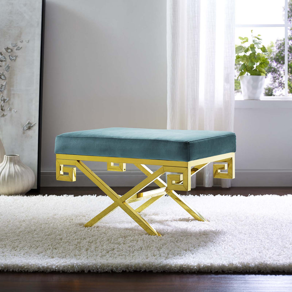 Rove Velvet Performance Velvet Bench in Gold.