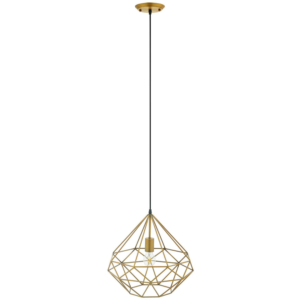 Rarity Diamond-Shaped Brass Pendant Light.