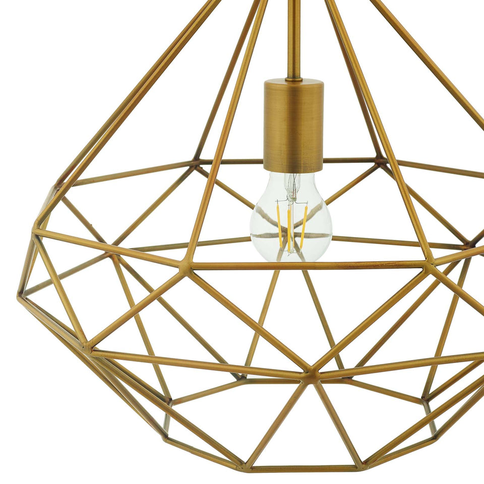 Rarity Diamond-Shaped Brass Pendant Light.