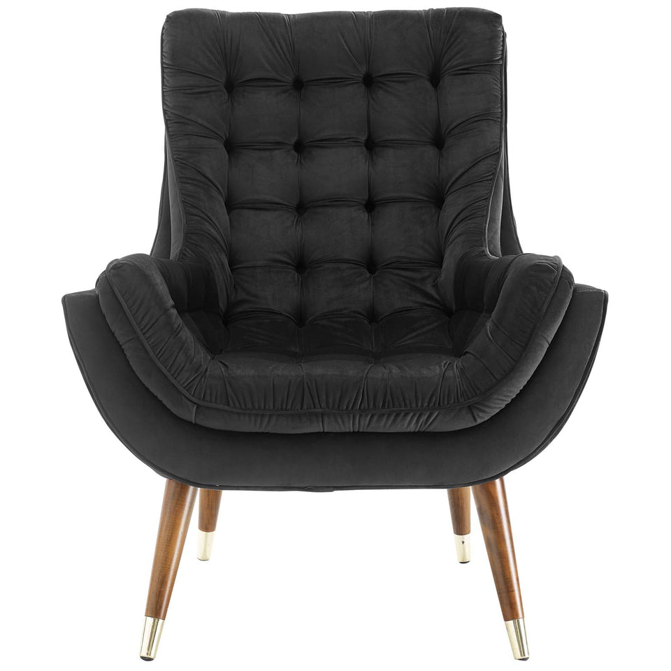 Suggest Button Tufted Performance Velvet Lounge Chair.