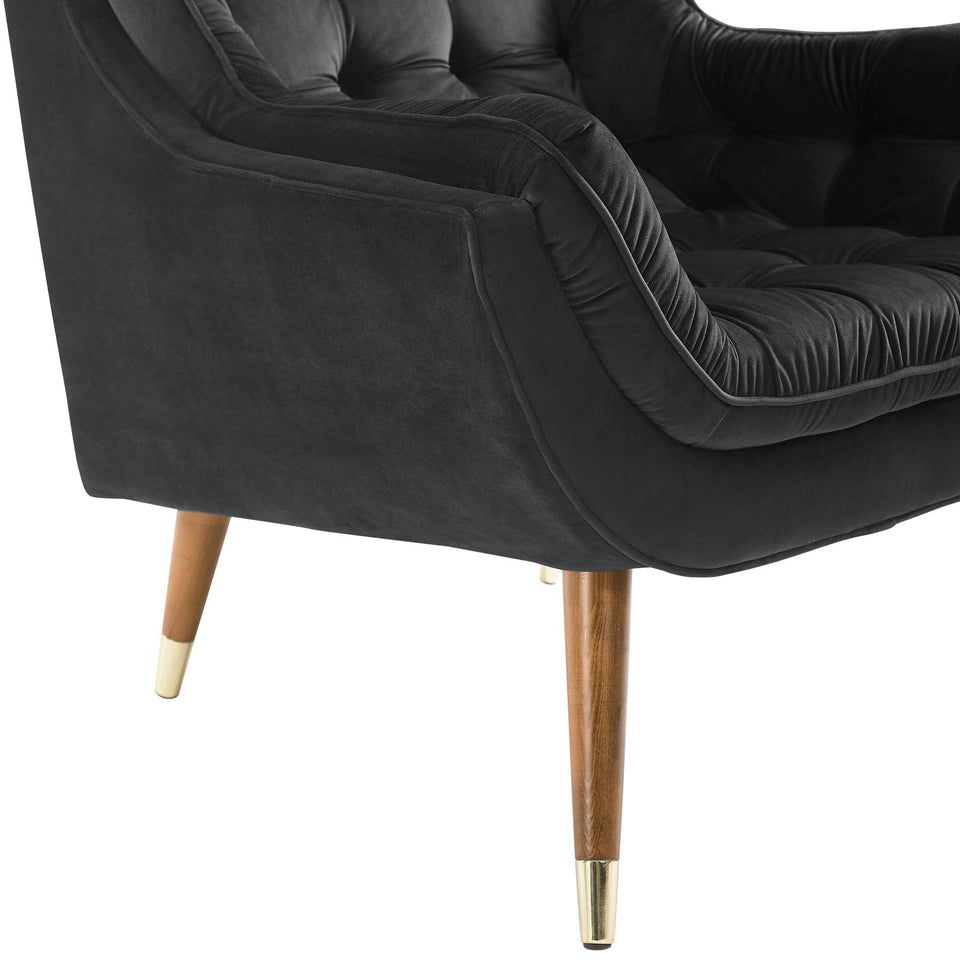 Suggest Button Tufted Performance Velvet Lounge Chair.