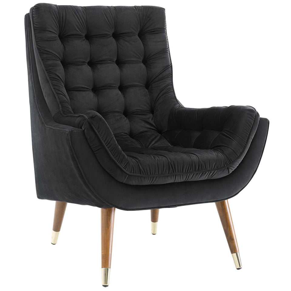 Suggest Button Tufted Performance Velvet Lounge Chair.