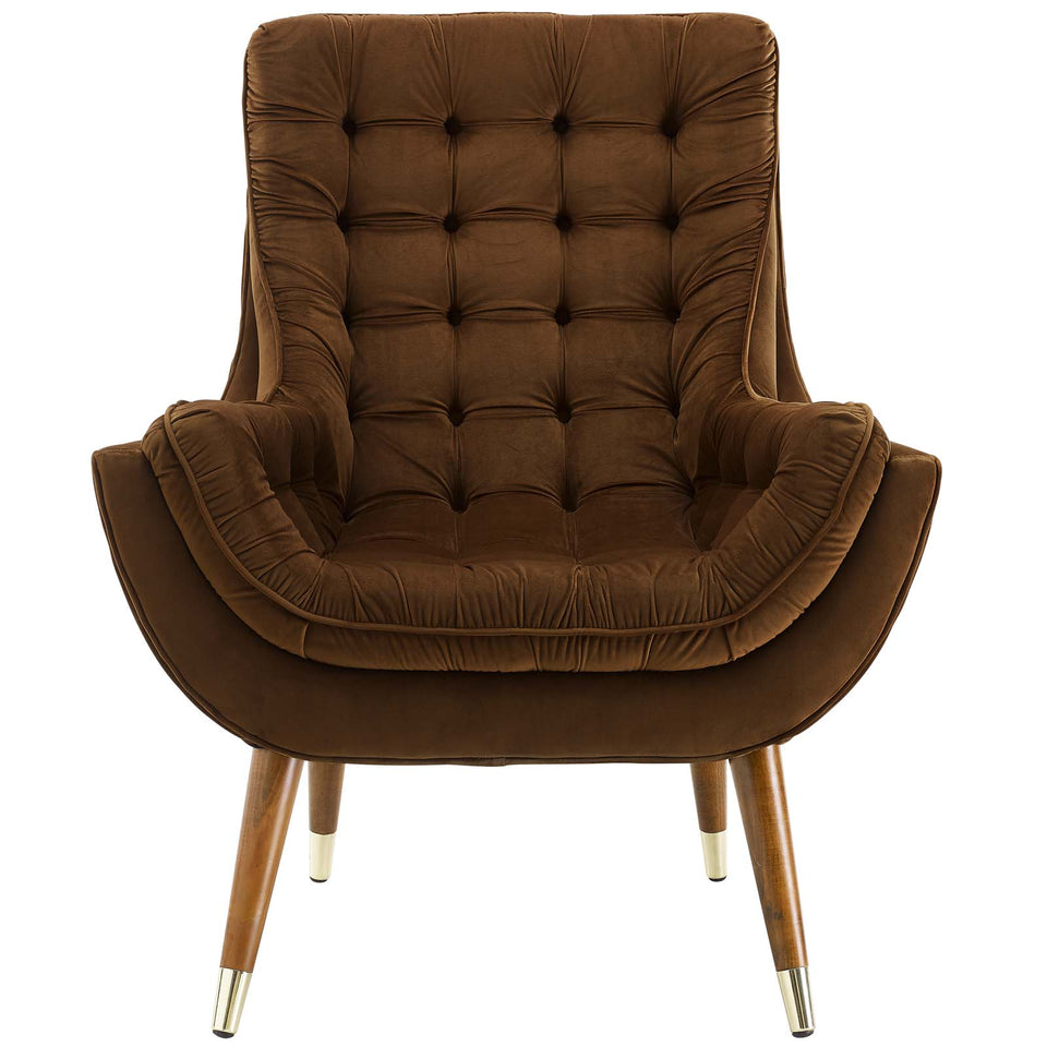 Suggest Button Tufted Performance Velvet Lounge Chair.