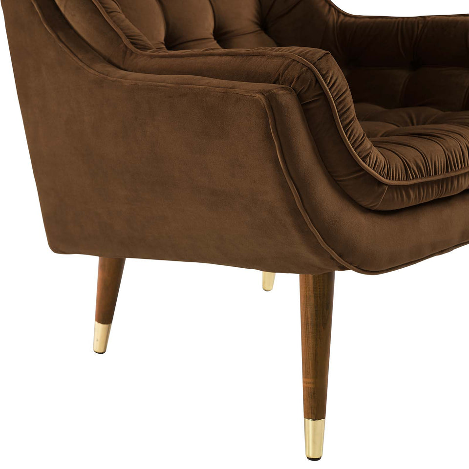 Suggest Button Tufted Performance Velvet Lounge Chair.