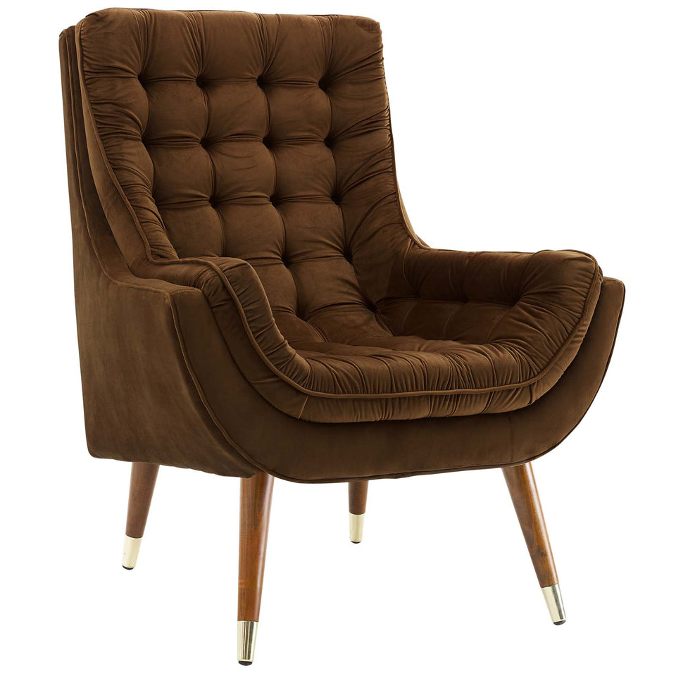 Suggest Button Tufted Performance Velvet Lounge Chair.