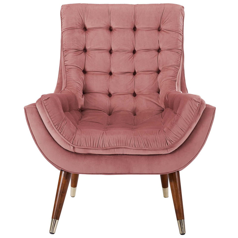 Suggest Button Tufted Performance Velvet Lounge Chair.