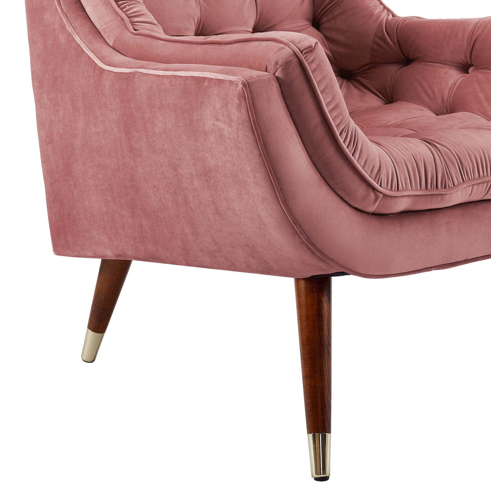 Suggest Button Tufted Performance Velvet Lounge Chair.