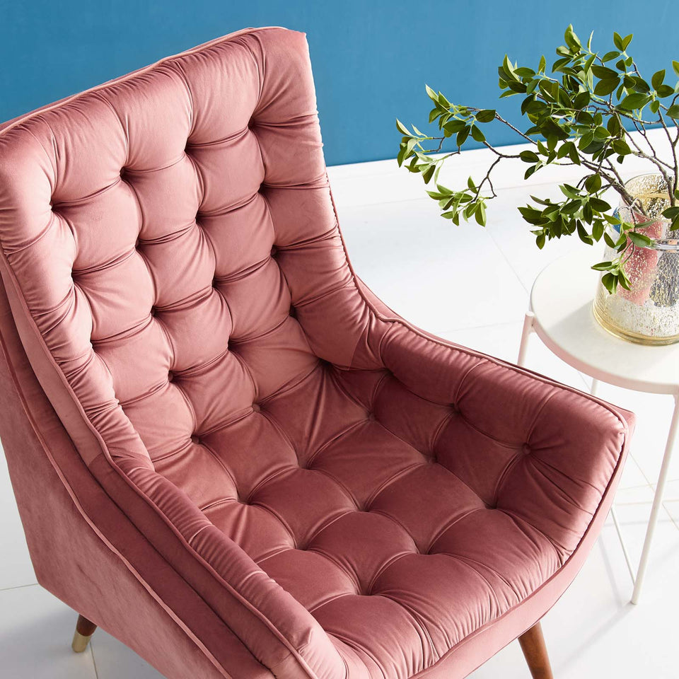 Suggest Button Tufted Performance Velvet Lounge Chair.