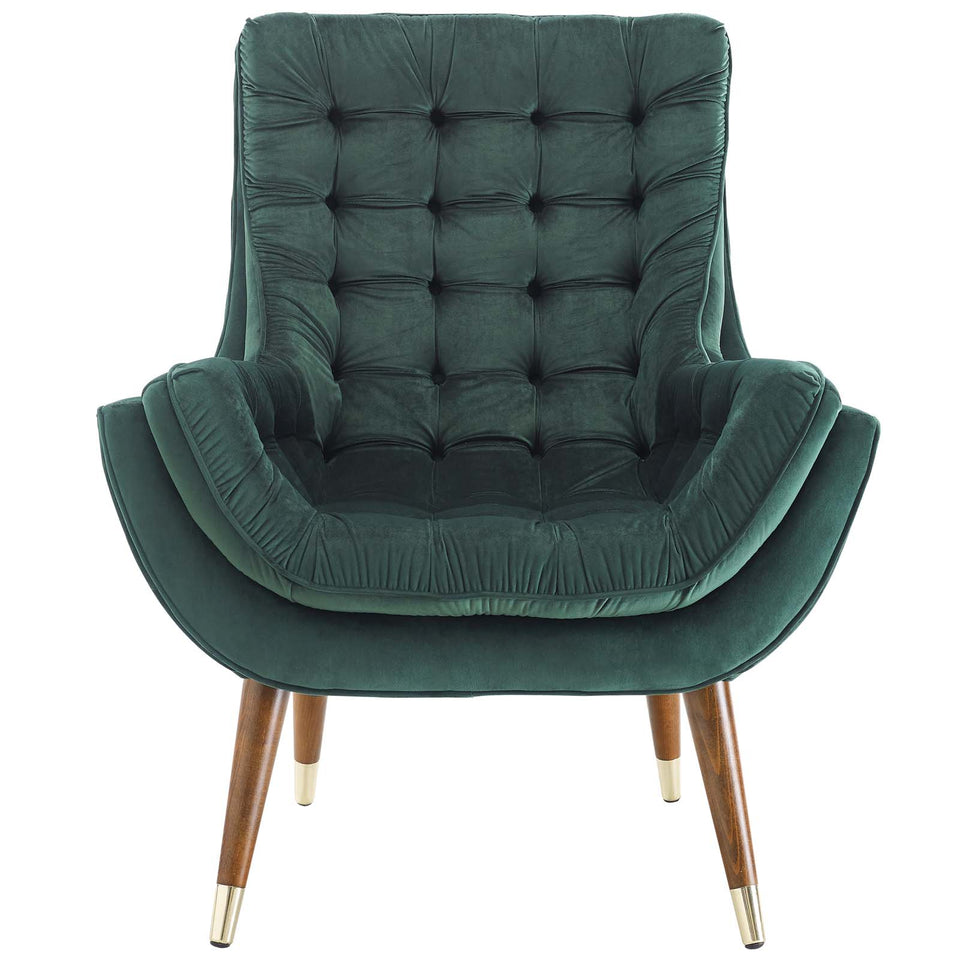 Suggest Button Tufted Performance Velvet Lounge Chair.