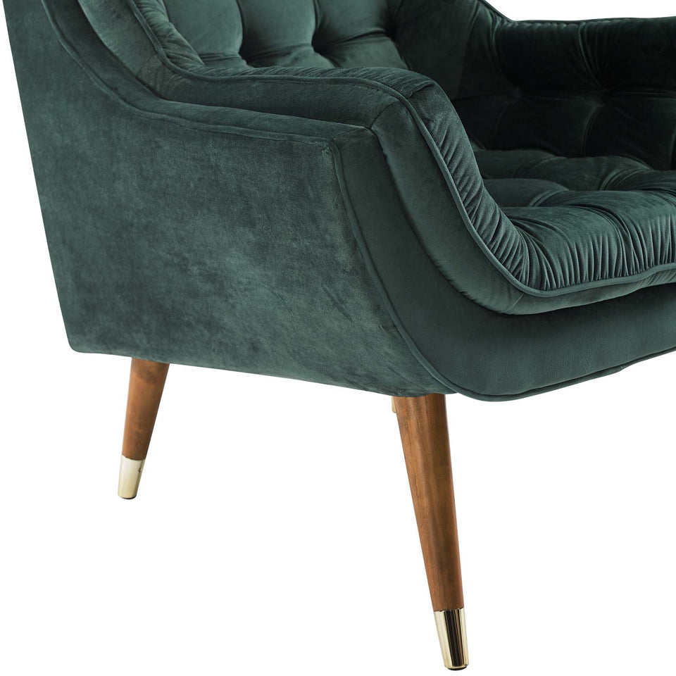 Suggest Button Tufted Performance Velvet Lounge Chair.
