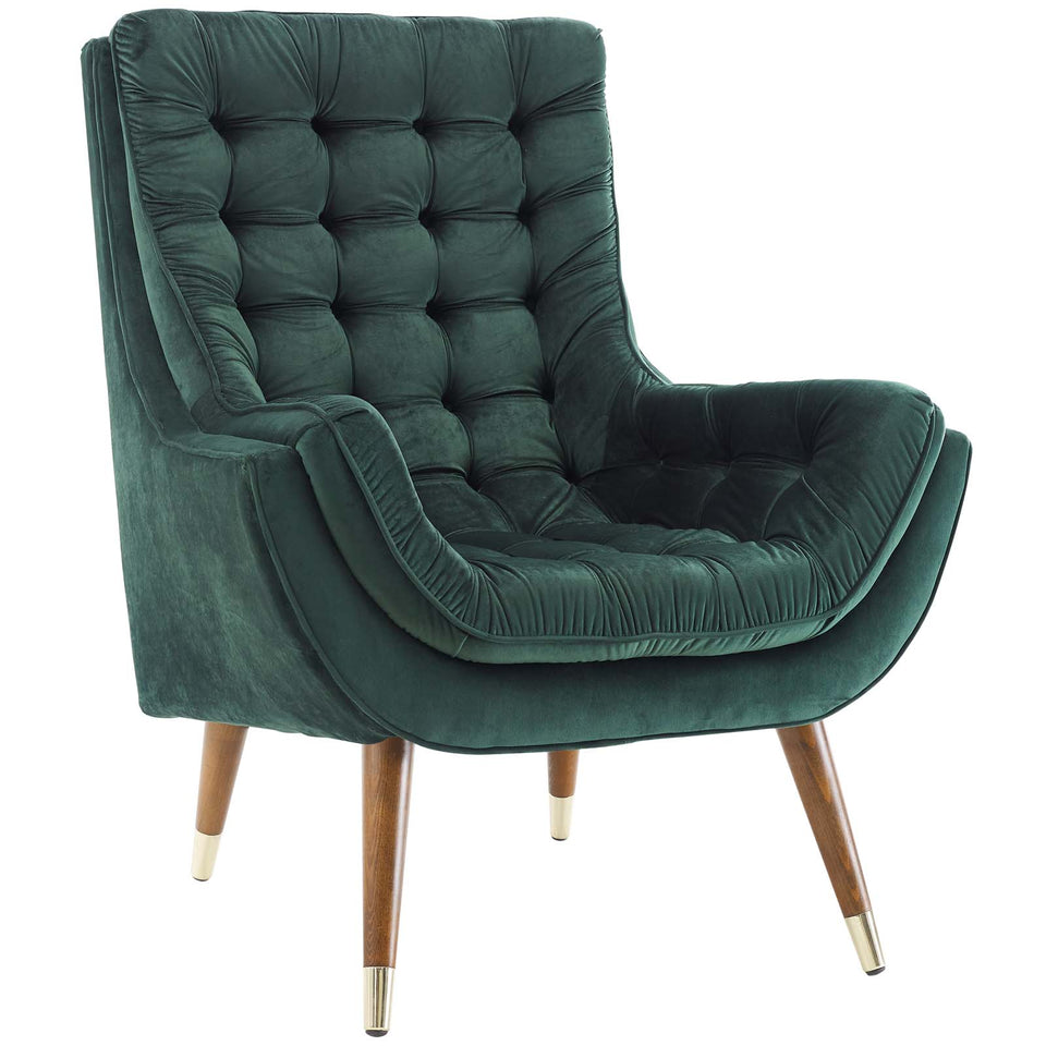 Suggest Button Tufted Performance Velvet Lounge Chair.