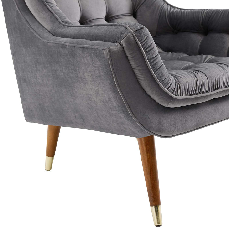 Suggest Button Tufted Performance Velvet Lounge Chair.