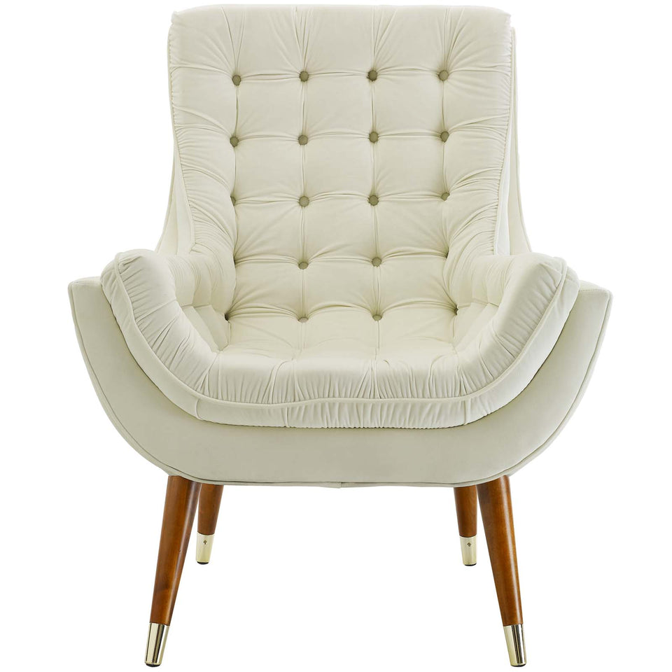 Suggest Button Tufted Performance Velvet Lounge Chair.
