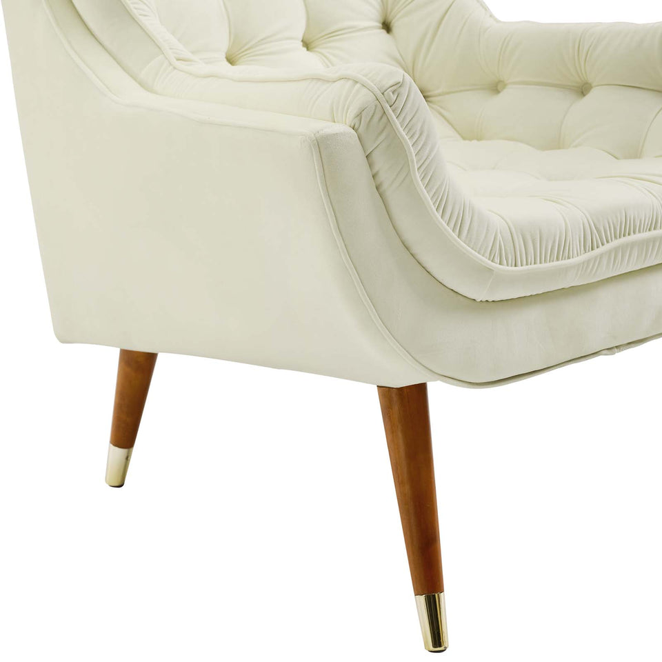 Suggest Button Tufted Performance Velvet Lounge Chair.