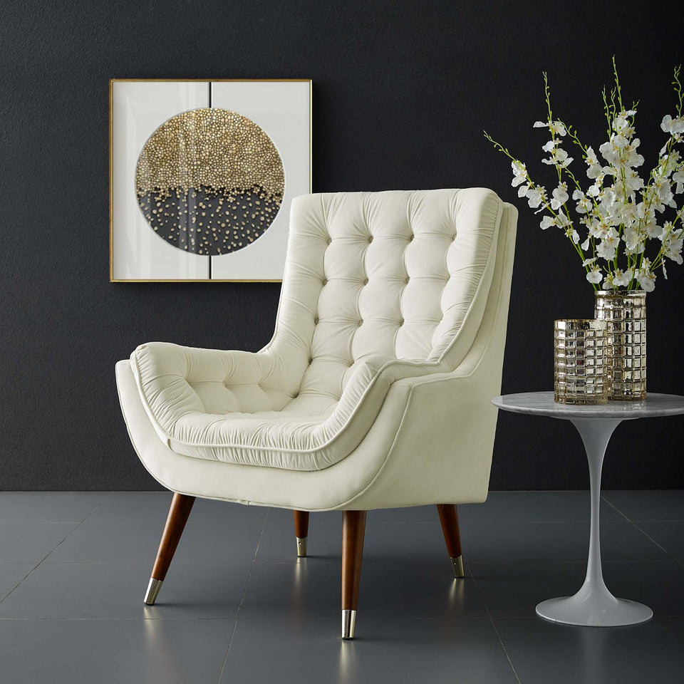 Suggest Button Tufted Performance Velvet Lounge Chair.