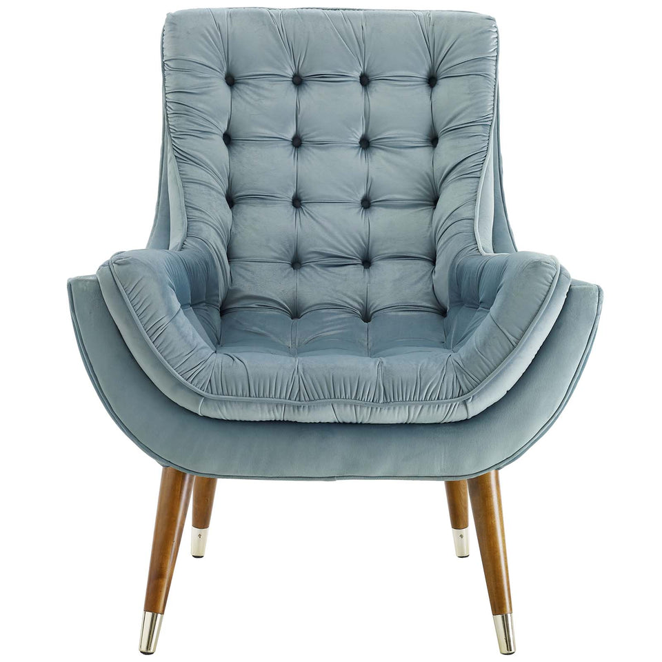 Suggest Button Tufted Performance Velvet Lounge Chair.
