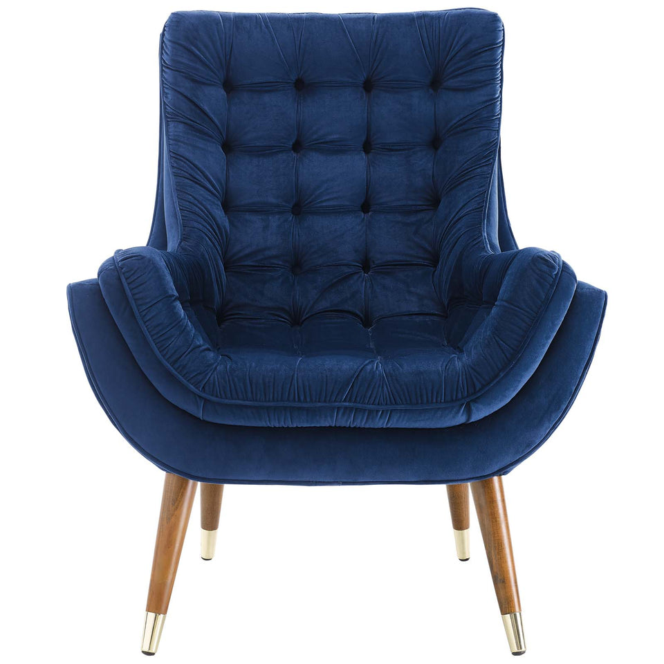 Suggest Button Tufted Performance Velvet Lounge Chair.