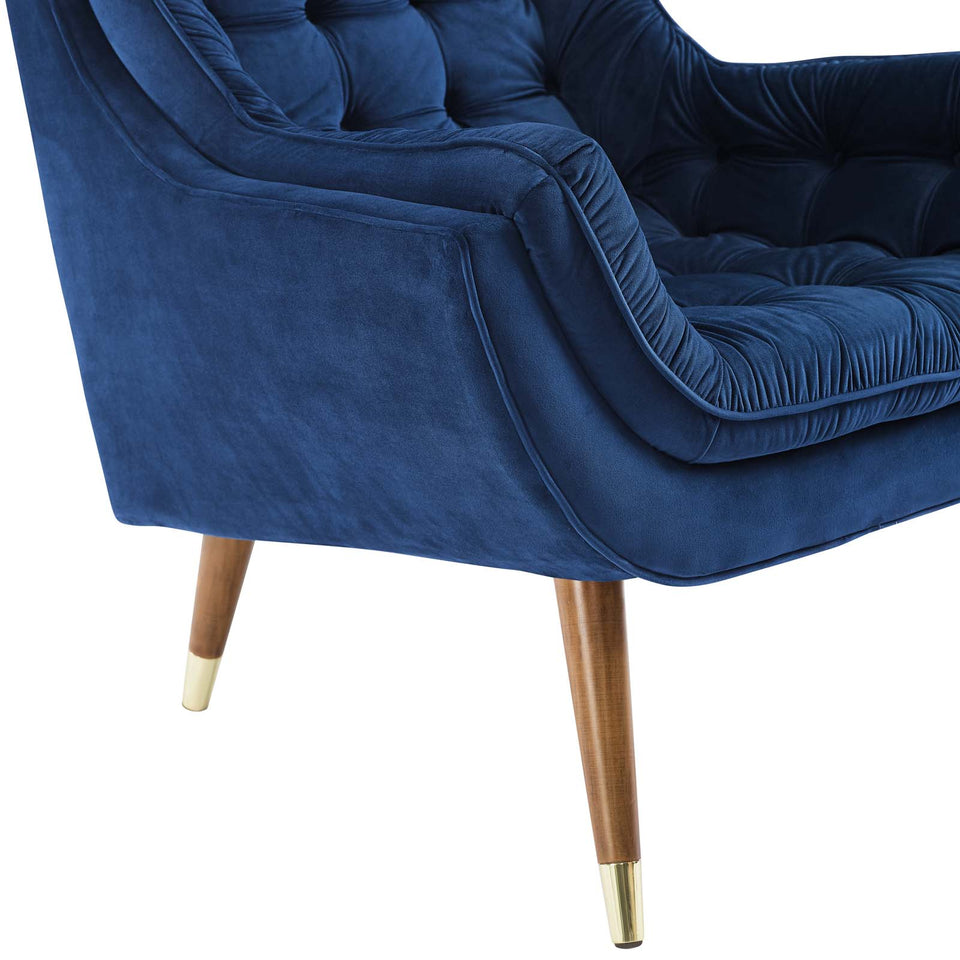 Suggest Button Tufted Performance Velvet Lounge Chair.