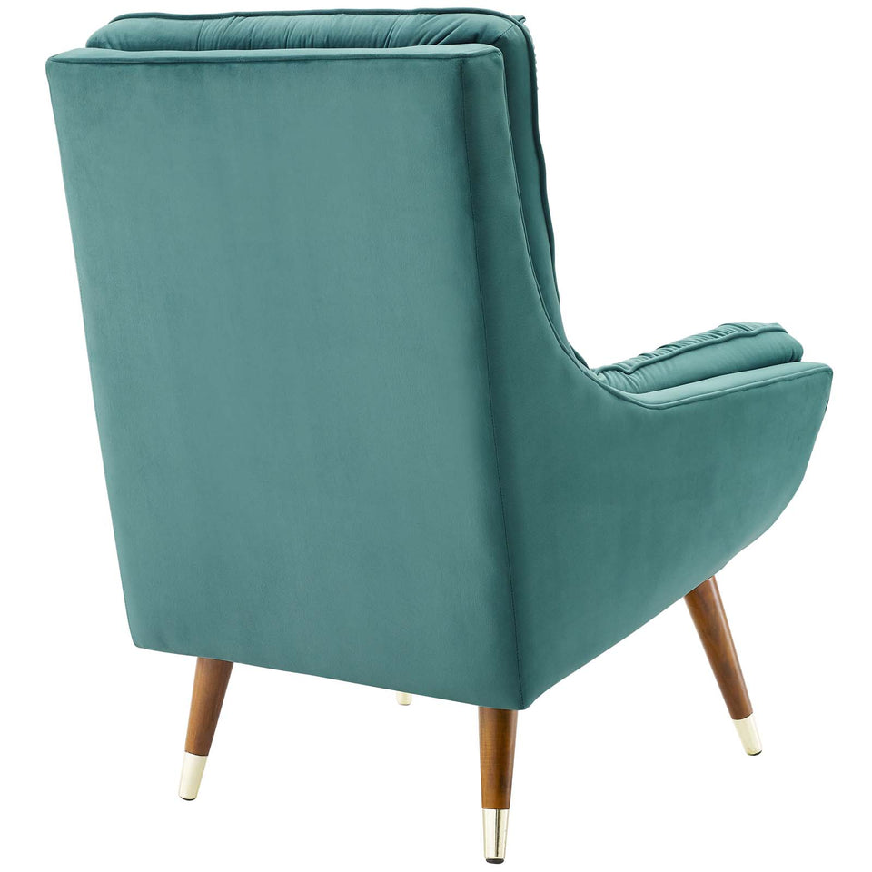 Suggest Button Tufted Performance Velvet Lounge Chair.