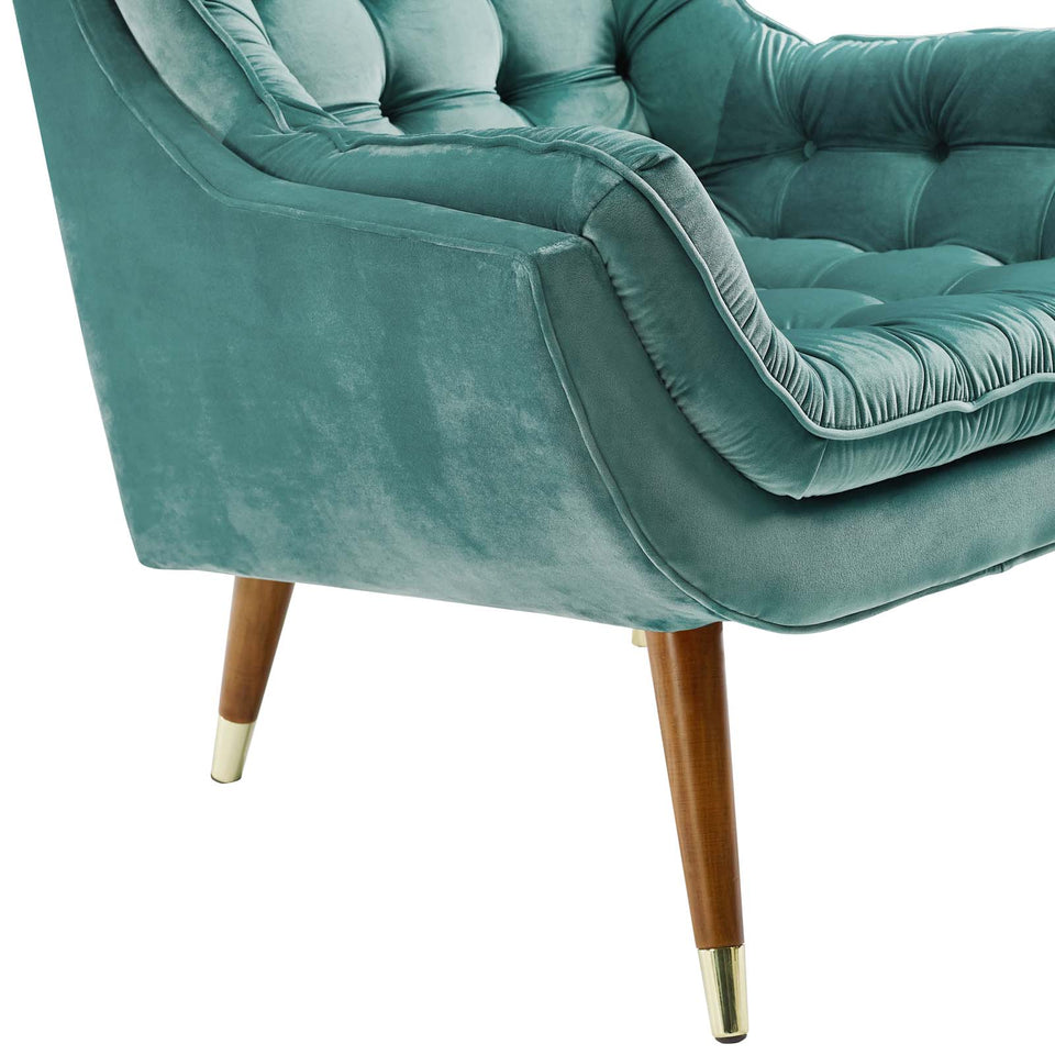 Suggest Button Tufted Performance Velvet Lounge Chair.