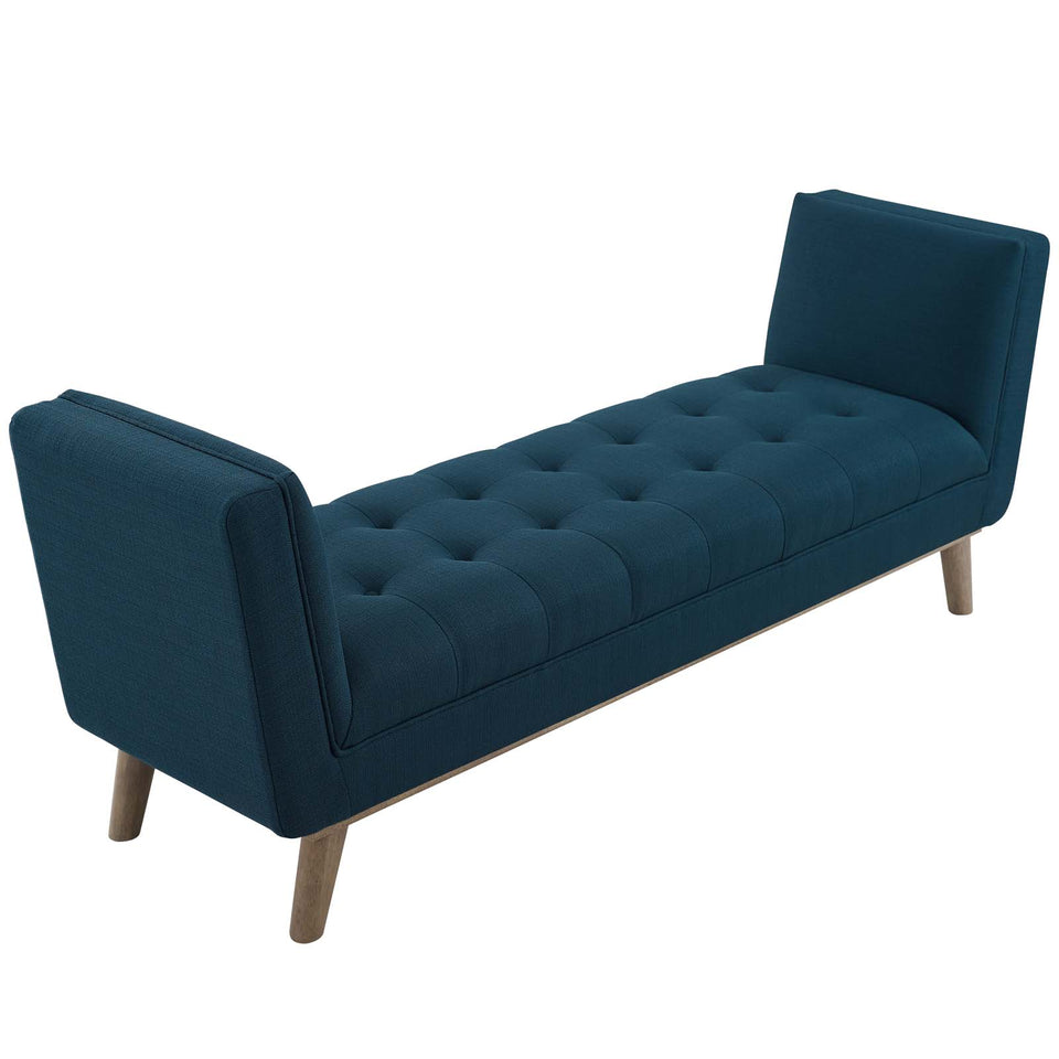Haven Tufted Button Upholstered Fabric Accent Bench.
