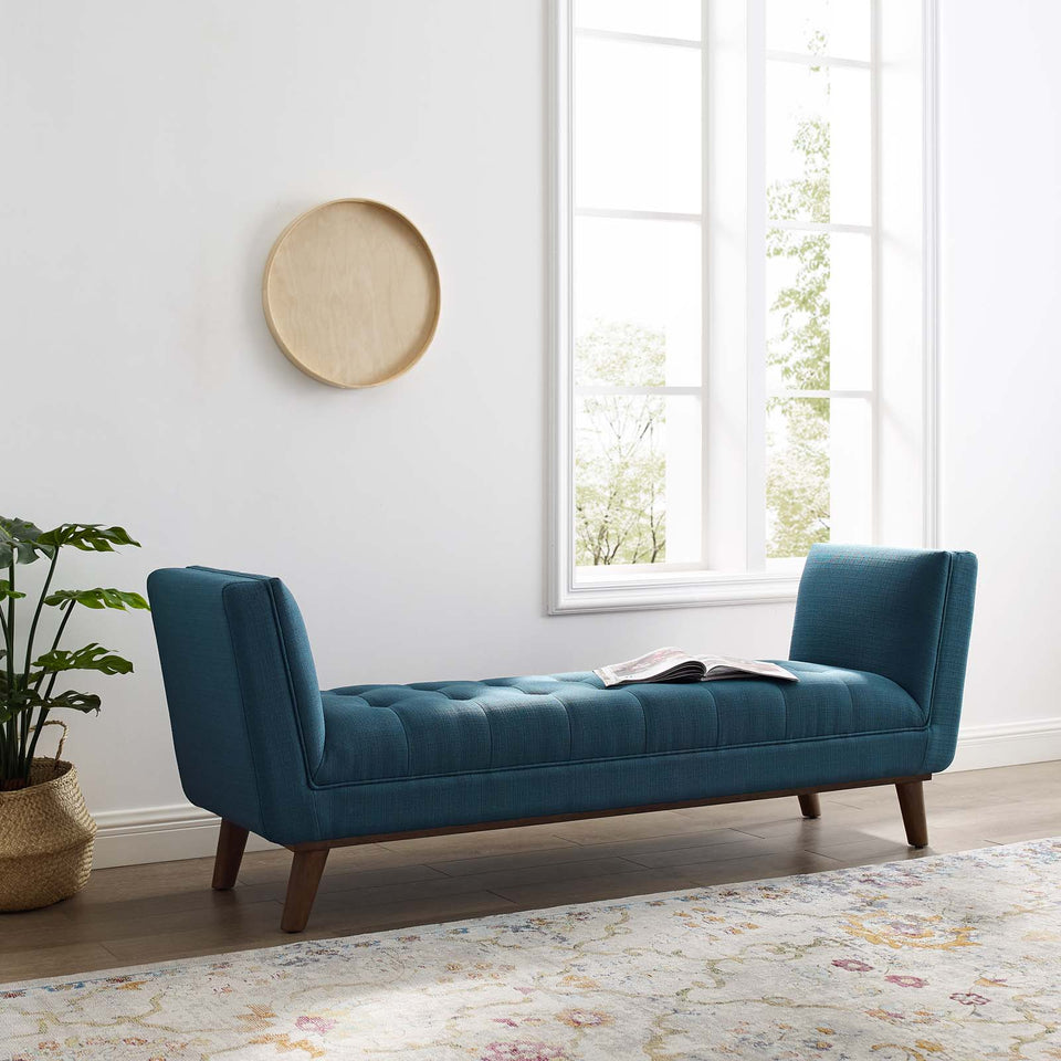 Haven Tufted Button Upholstered Fabric Accent Bench.