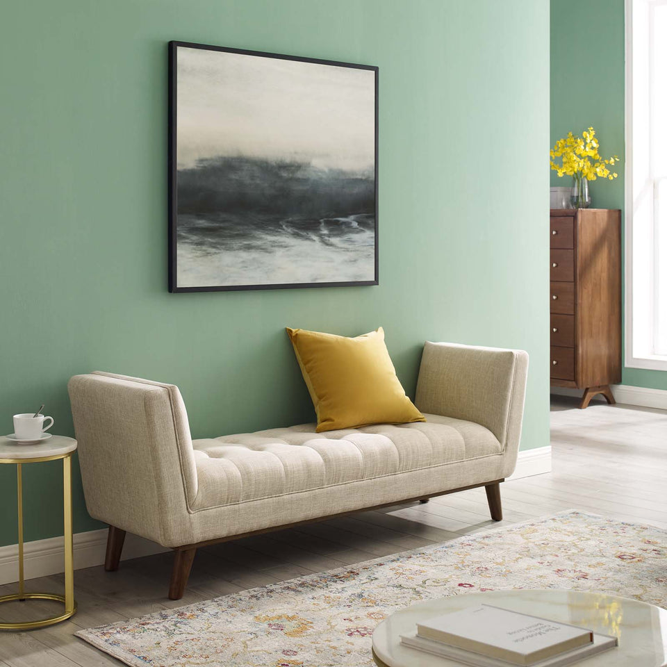 Haven Tufted Button Upholstered Fabric Accent Bench.