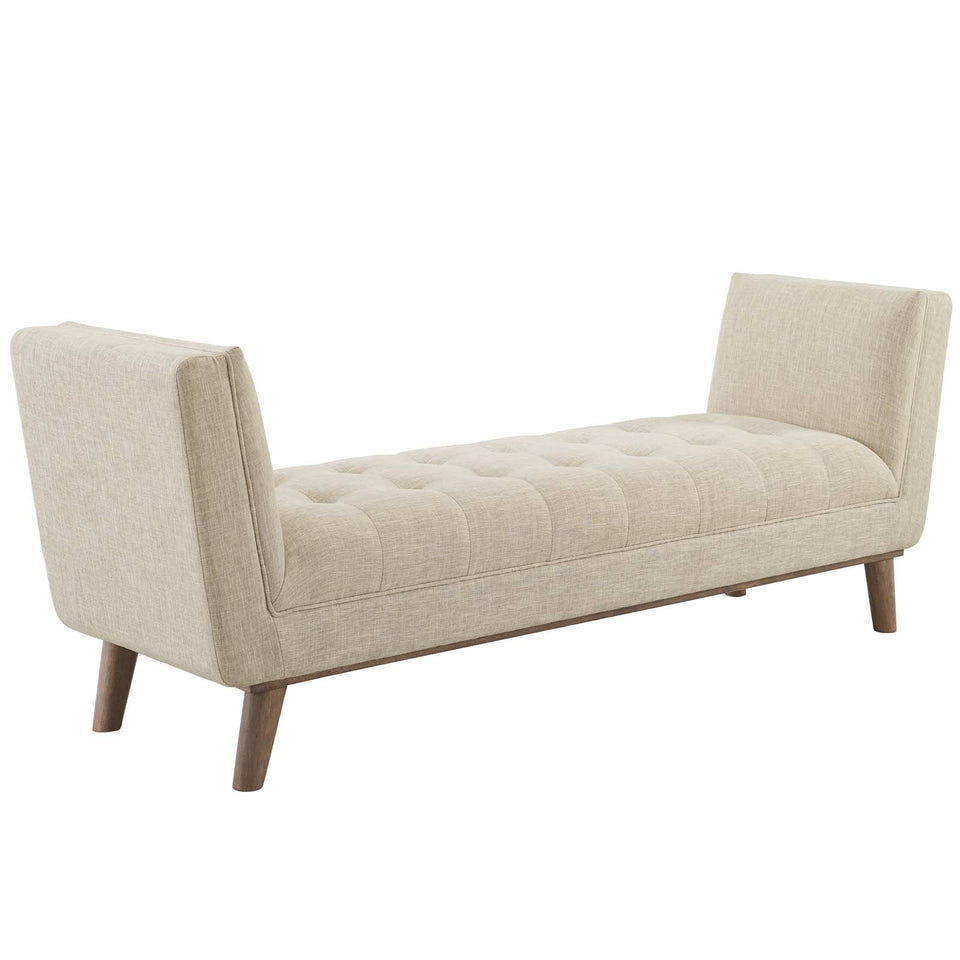 Haven Tufted Button Upholstered Fabric Accent Bench.