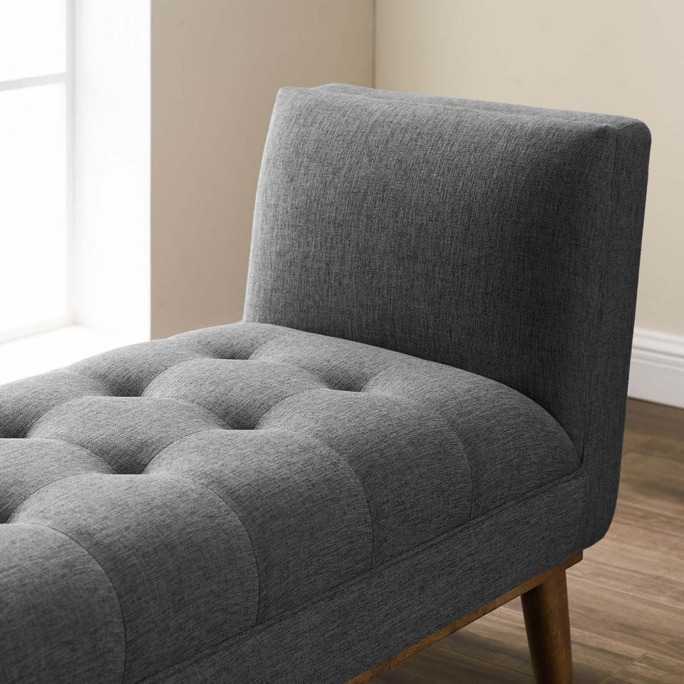 Haven Tufted Button Upholstered Fabric Accent Bench.