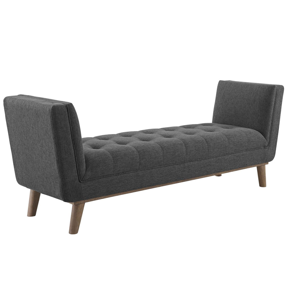 Haven Tufted Button Upholstered Fabric Accent Bench.