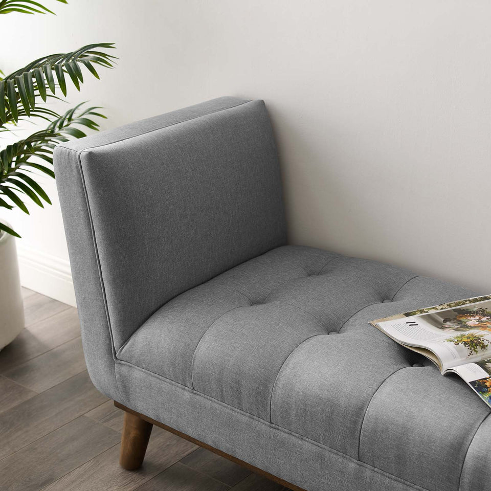 Haven Tufted Button Upholstered Fabric Accent Bench.