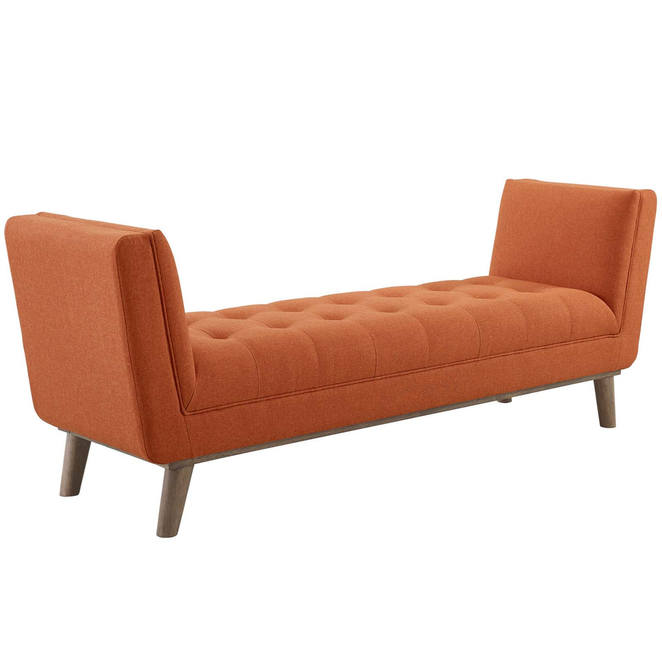 Haven Tufted Button Upholstered Fabric Accent Bench.