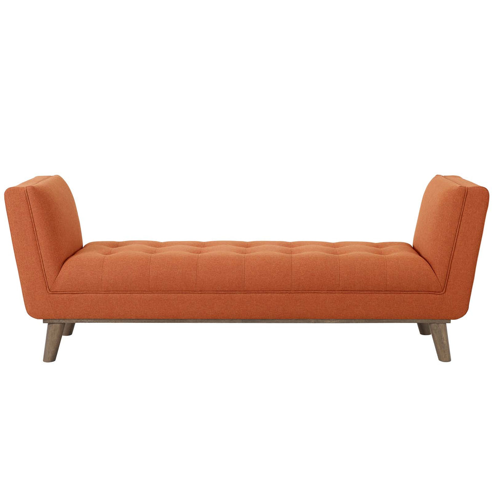 Haven Tufted Button Upholstered Fabric Accent Bench.