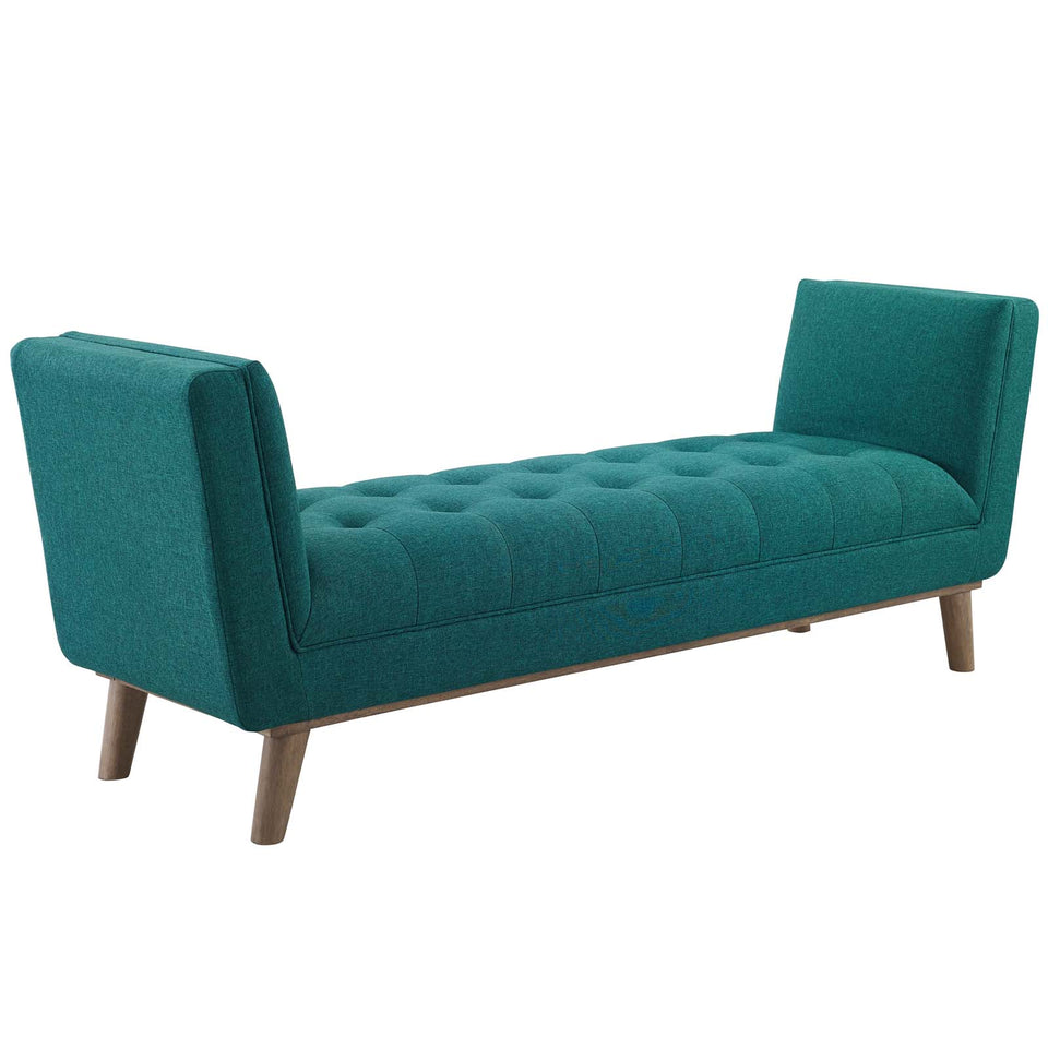 Haven Tufted Button Upholstered Fabric Accent Bench.